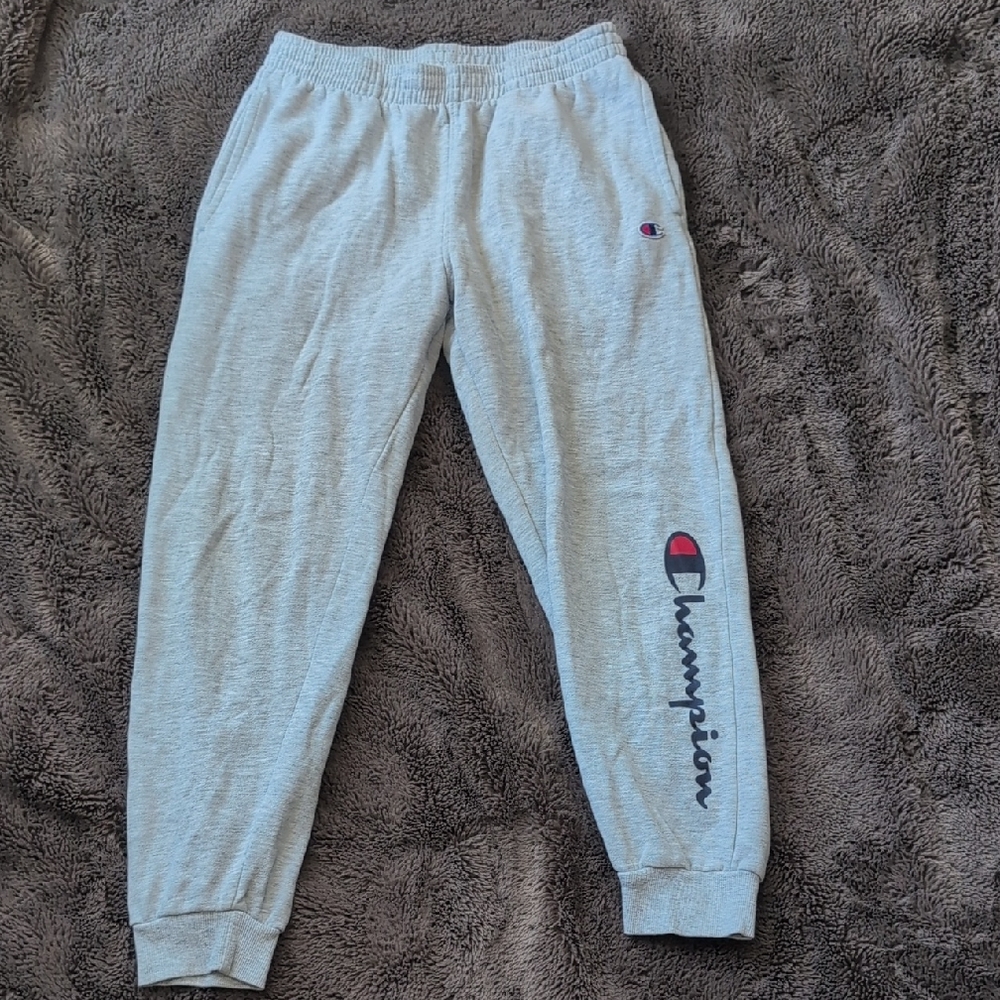 Champion Kids Light Gray Sweatpants with Logo